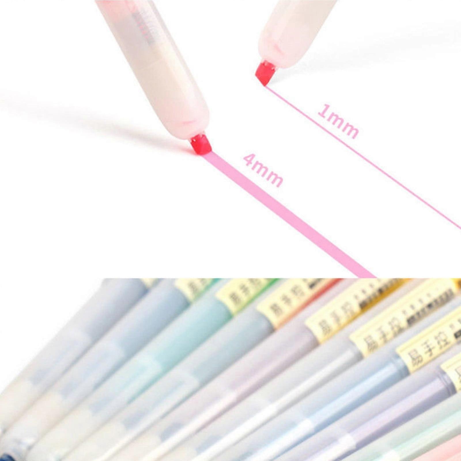 Viflosae Chisel Tip Marker Pens 6Pcs, Assorted Colors, Soft Tip, Non-Permeating, Quick Drying, Easy to Hold