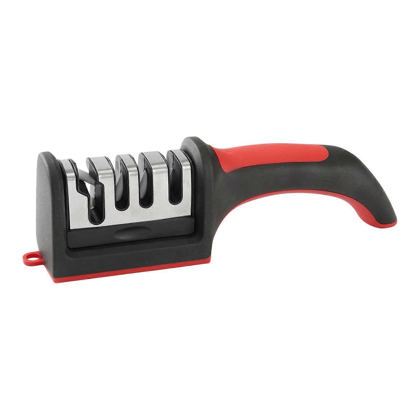 Accuracy Brims Sharpener For Cutter Scissors CeramicSteel Construction Ergonomic Handle Red And Black Design