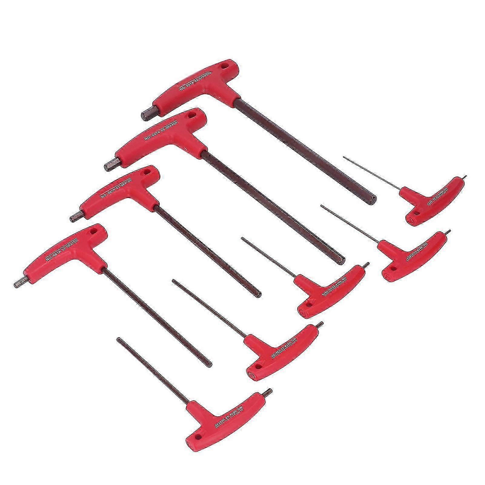 9PCS Hex Key Set Metric T Handle Corrosion Resistance S2 Screw Tightening Tool for Vehicle Repair