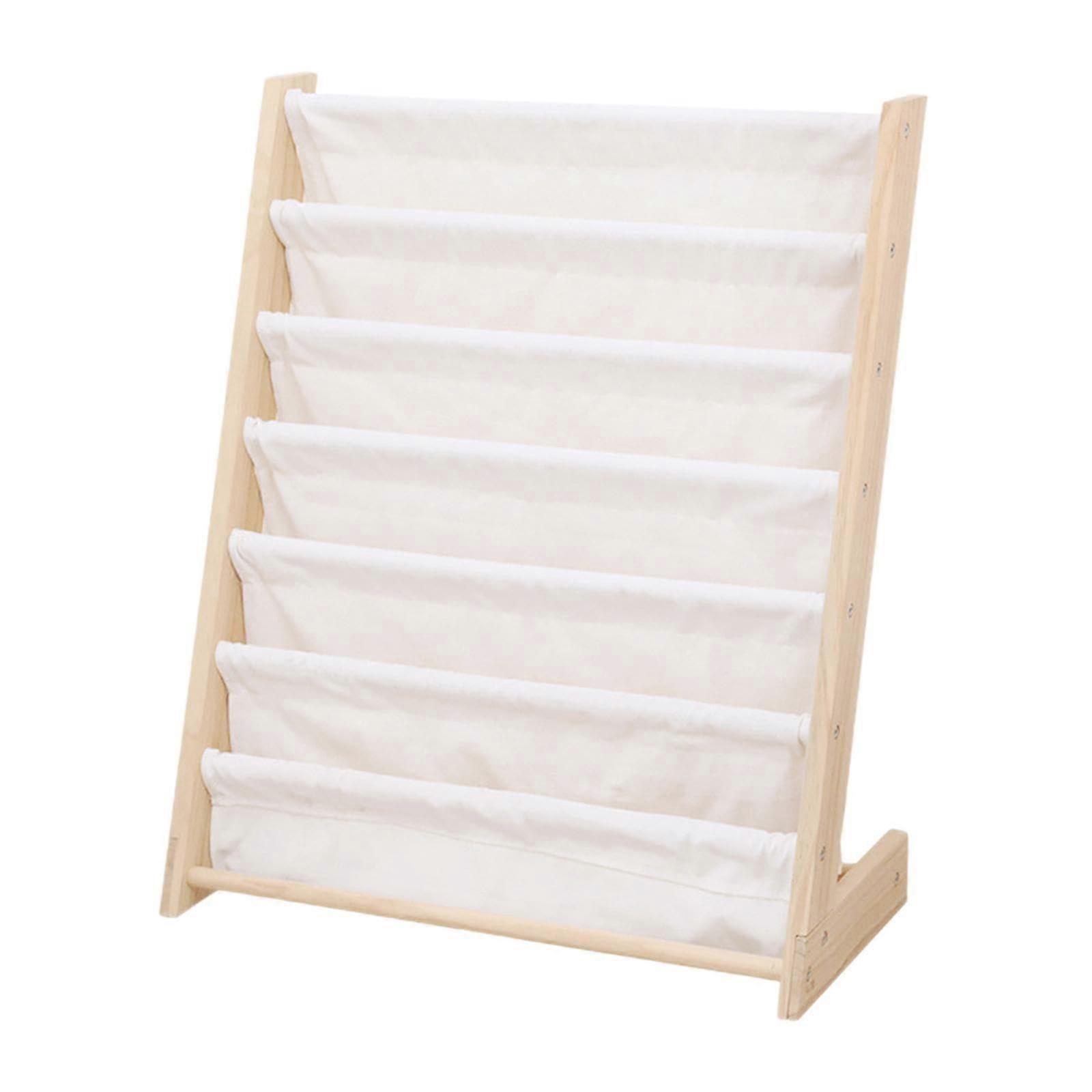 Wooden Kids Bookshelf with Storage Display Rack for Toddler Bedroom and Coloring Books 75x30x79cm