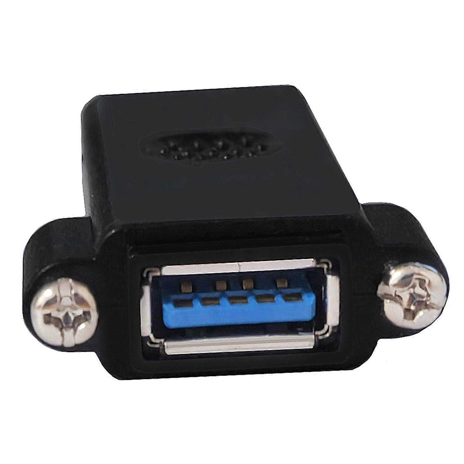USB3.0 Female to Female Extension Exteder Coupler Adapter with Panel Mount Hole Extender Converters for Desktop Multicolor