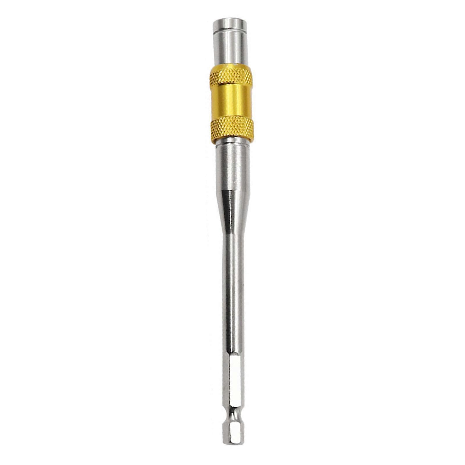 Quick Change Drill Bit Extension Rod Efficient Power Tool Screwdriver Bits Extension Rod with 45# Steel Construction  Silver Yellow