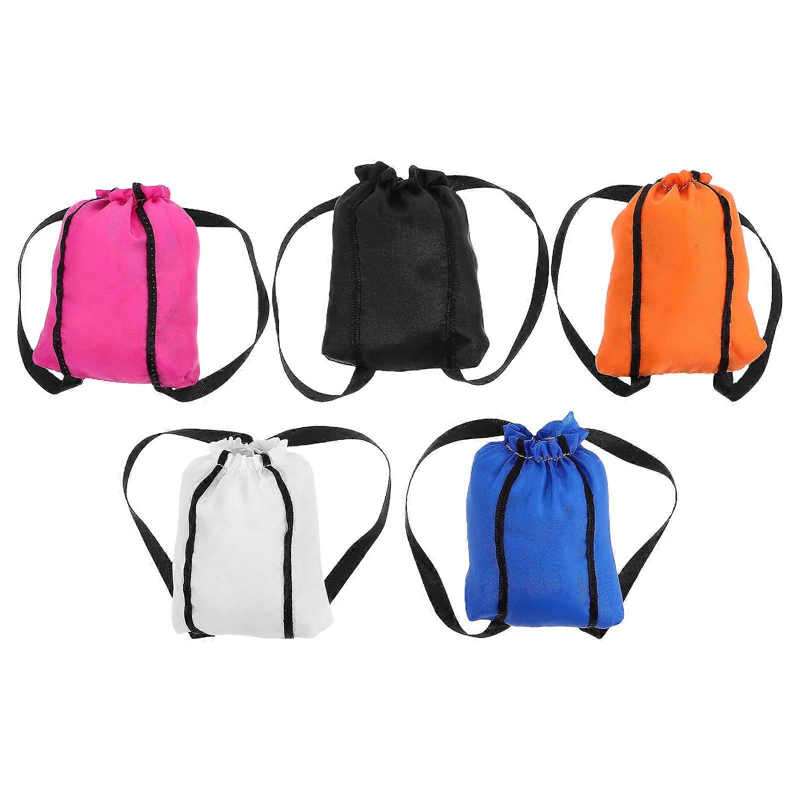 Mini Toy Backpack for Dolls with Drawstring for Storage 5Pcs Set