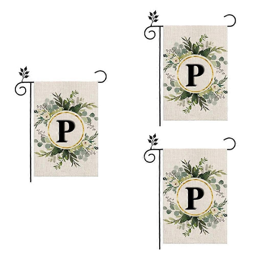 P Linen Garden Flag Double Layer Double Sided Letters