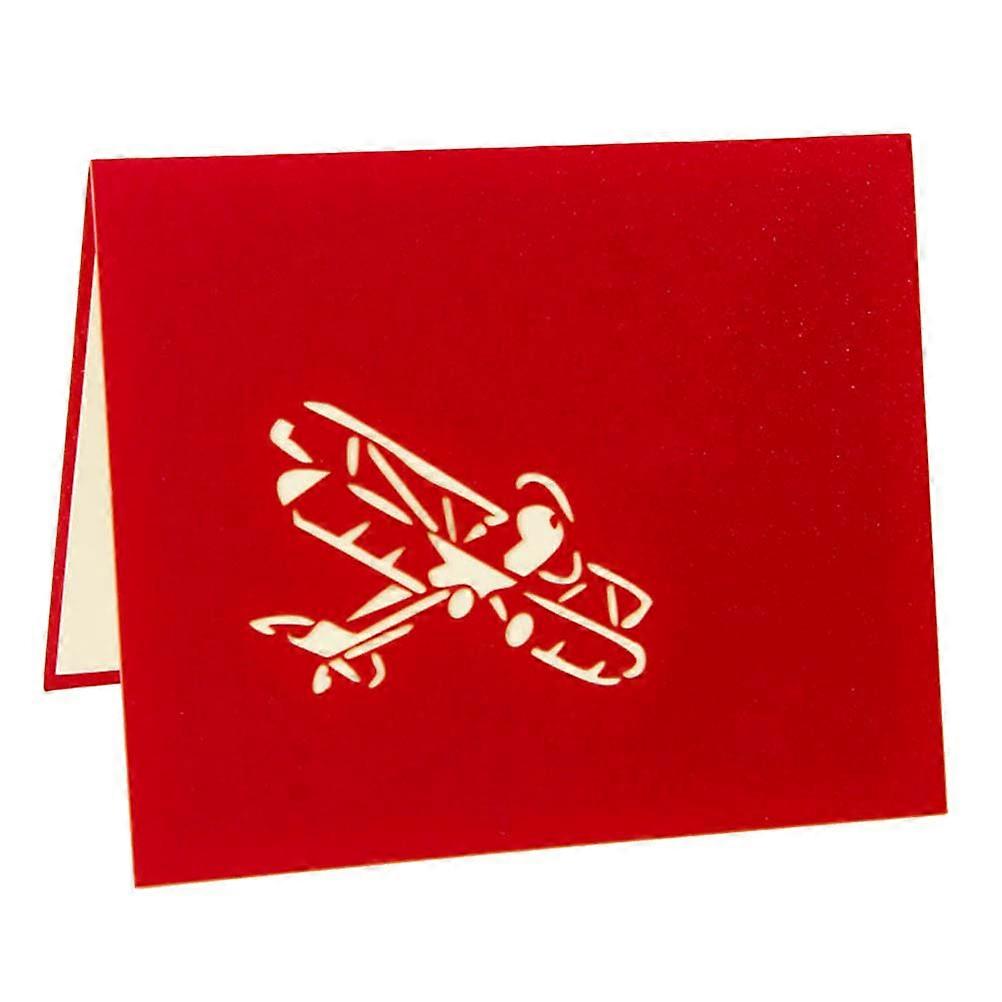 1 قطعة 3D حتى تحية الإبداعية رسالة الترحيب نموذج نموذج الطائرة تصميم الشكل للأصدقاء (أحمر)