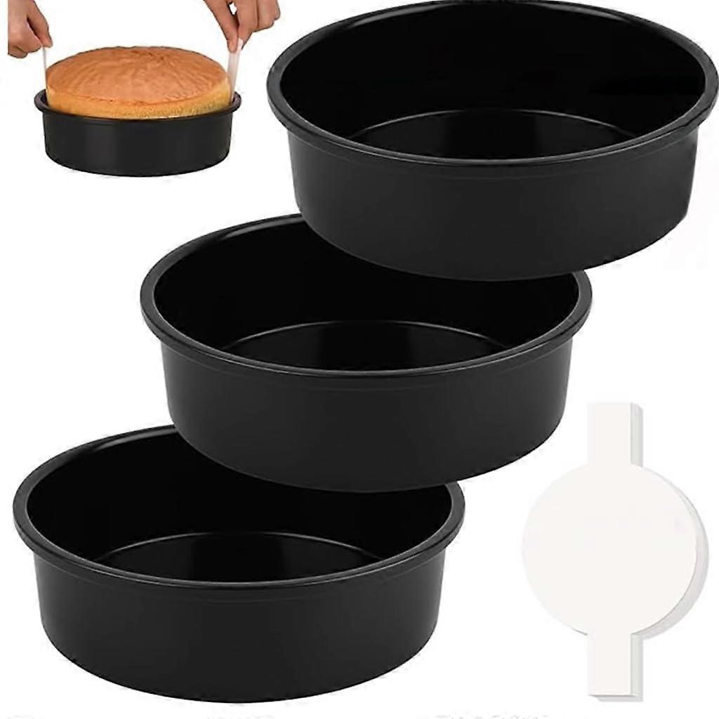 Round Cake Pans Stainless Steel Textured Bakeware Set for Oven Baking and Kitchen Use