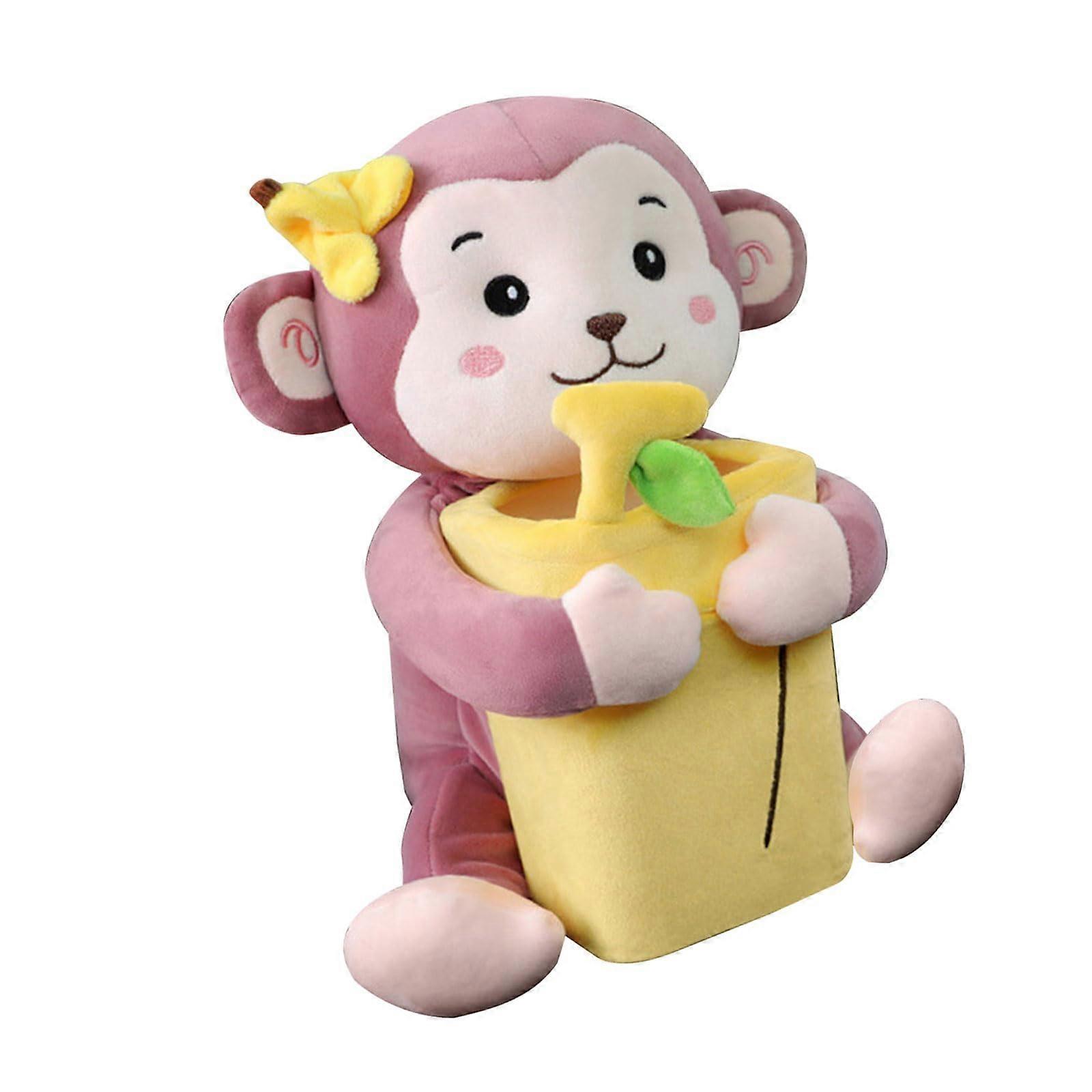 Car Trash Can and Plush Tissue Box Holder with Cute Animal Design for Vehicle Storage and Decor