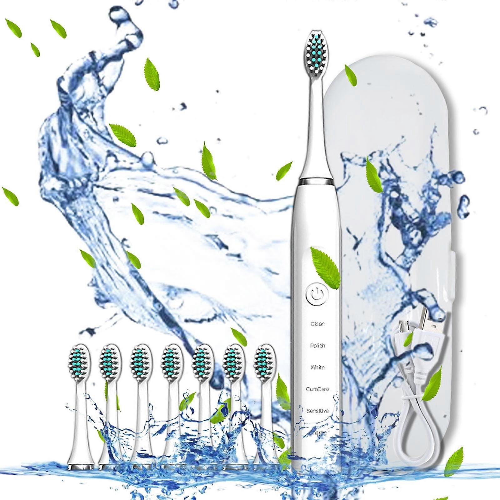 Viflosae Toothbrush with 8 Brush Heads, 5 Modes, Smart Timer, IPX7 - Compatible with Viflosae - Cyber Monday Deals 2024
