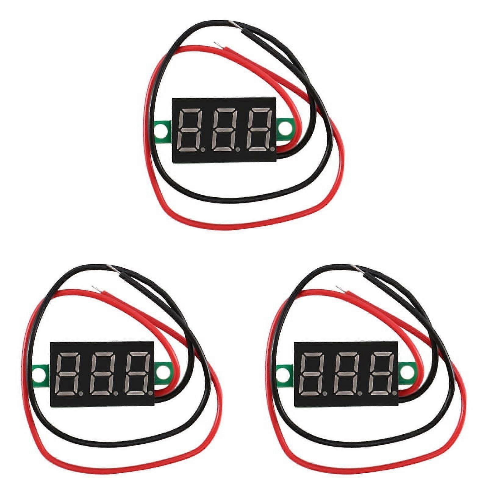 3X Mini Digital Voltmeter LED Voltage Display Panel Meter 3.3-30V Green LED