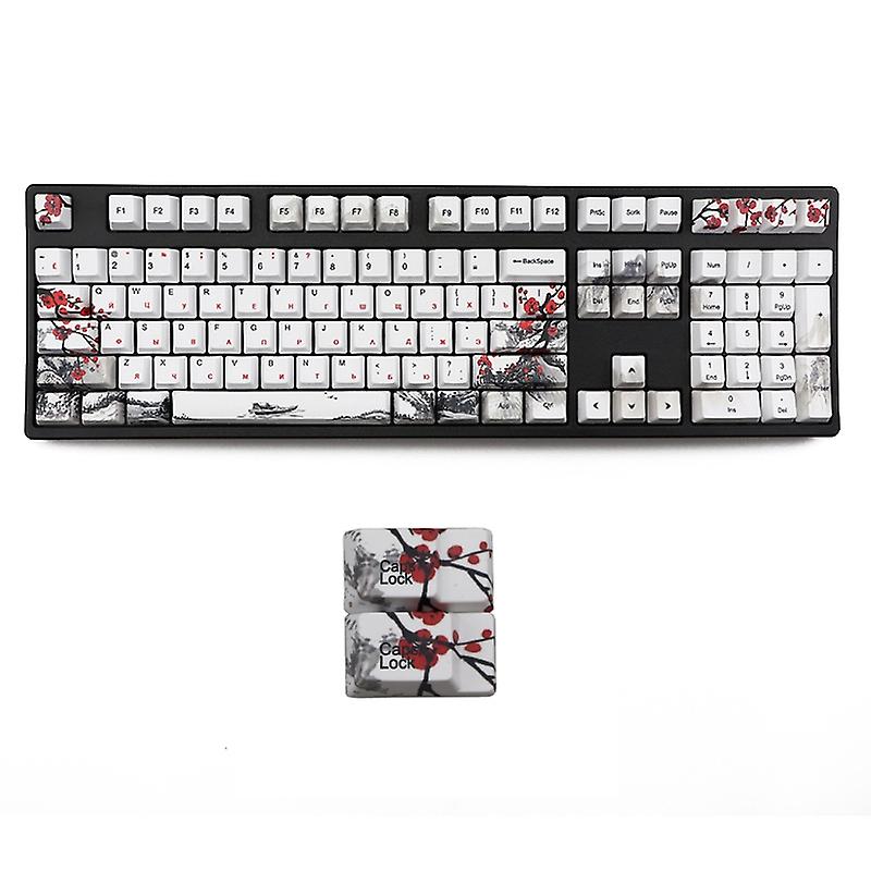 110 Keys Mechanical Keyboard OEM Profile DYE-Sub Plum Blossom PBT Keycap