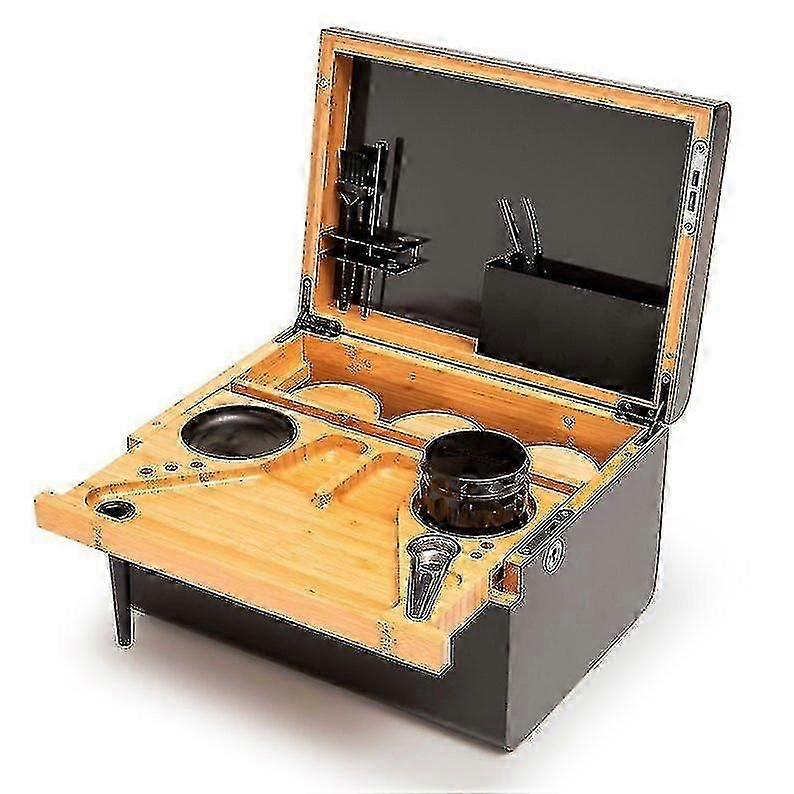 removable tray storage box bamboo with divider