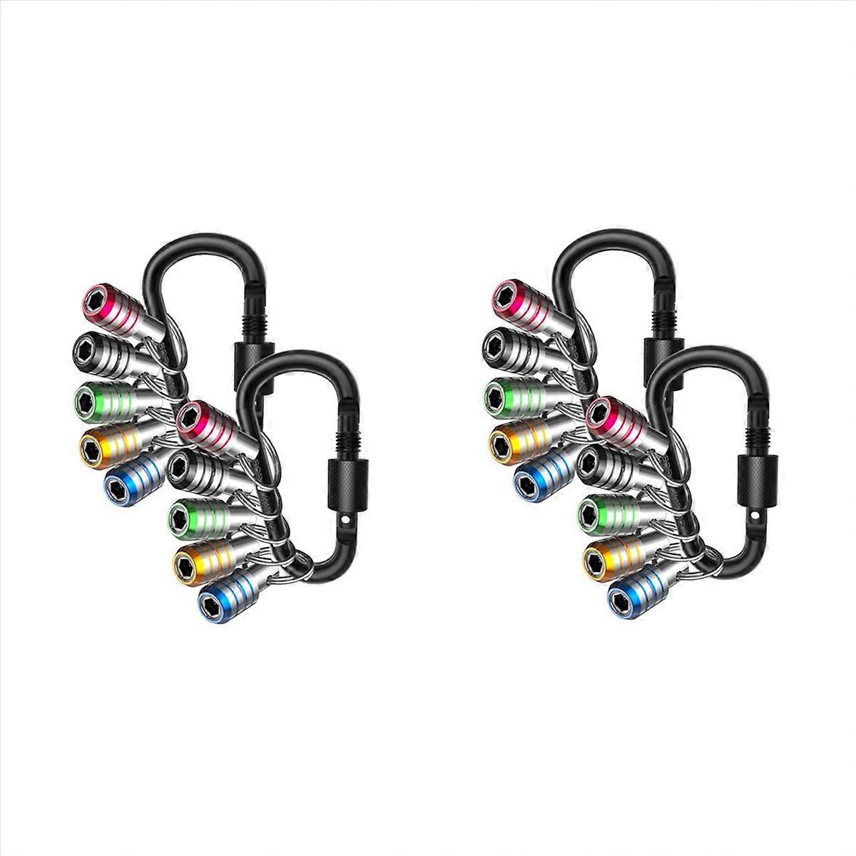 2X Bit Holder Keychain, 20Pcs 1/4 Hex Shank Impact Drill Bit Keychain Quick Change Connect Holder Dr