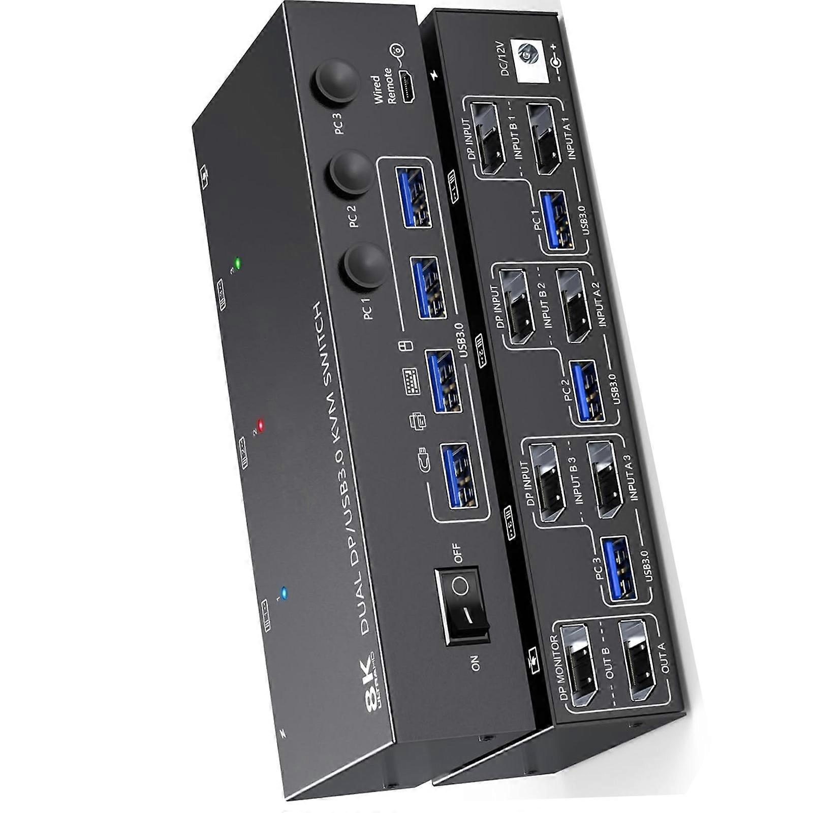 Reliable 8K USB3.0  KVM Switchs for Stable Control KVM Switches KVM Switchs Expanders USB3.0 Device Hubs Multicolor