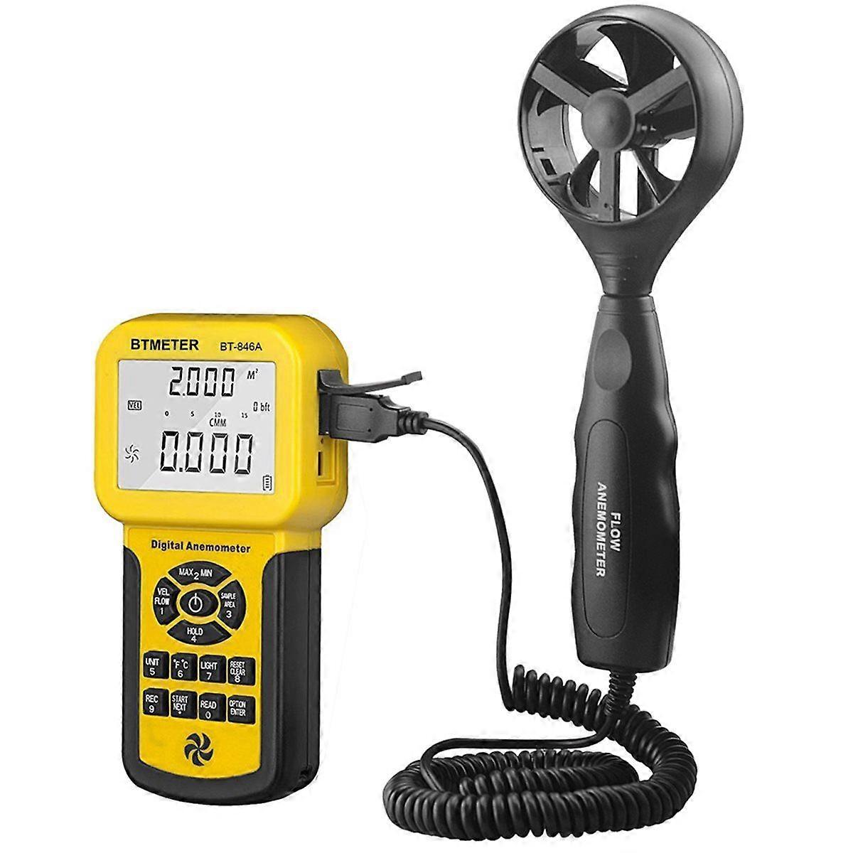 Digital Anemometer, HVAC Tachometer, Wind Speed Meter, Measures Wind Speed Temperature Air Velocity