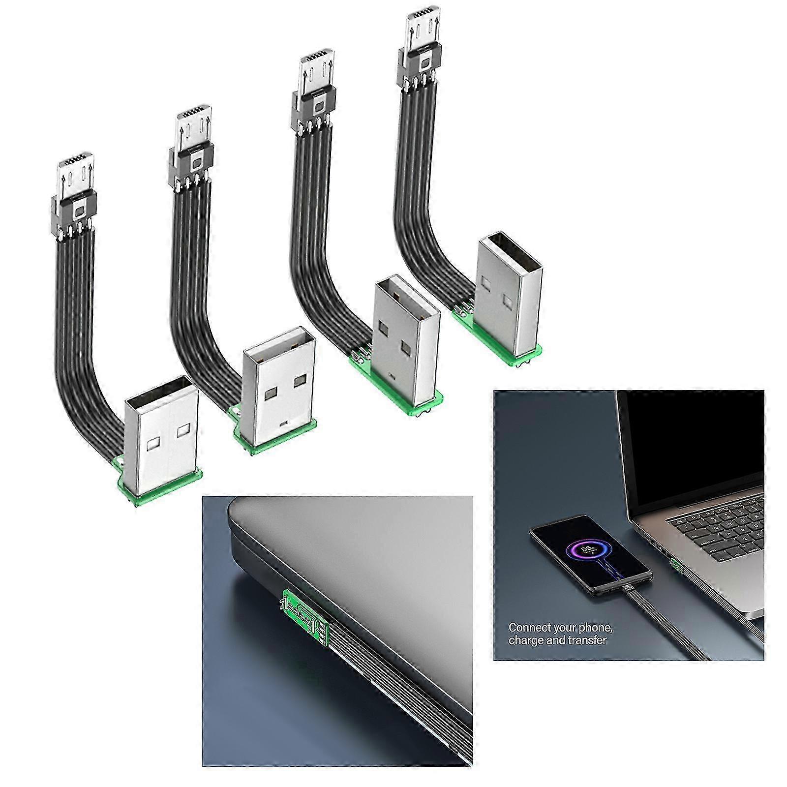 90 Degree USB to USB 5Pin Data Cable Power Charging Wire Easy Access In Narrow Space Compatibility with Many Gadgets