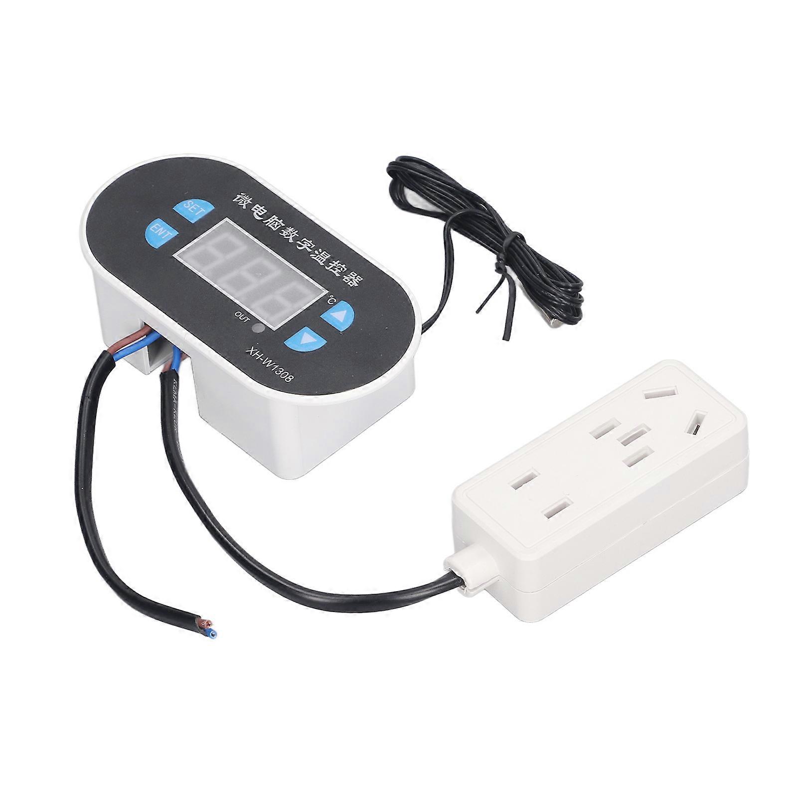 110-220V Digital Temperature Controller with Waterproof Probe for Heating & Cooling, LED Thermostat Control Switch