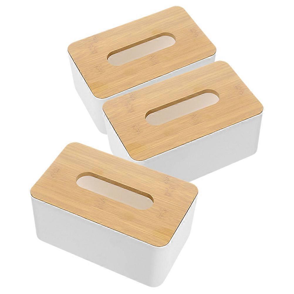 3Pcs Rectangular Tissue Box Cover Dispenser Holder for Bathroom Organizer