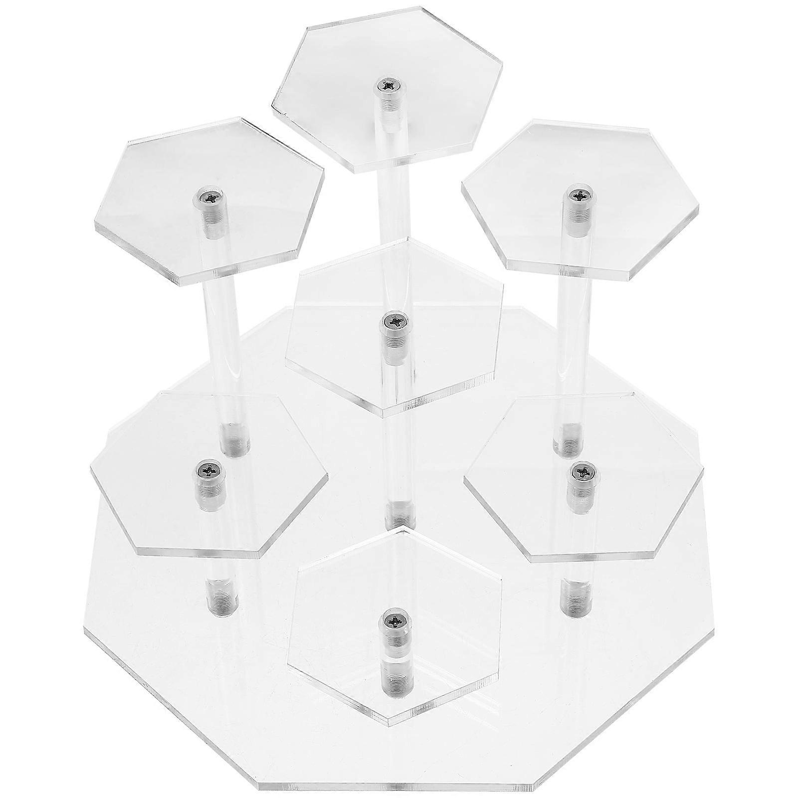 Display Shelves Models Unique Rack Glass Jewelry Case Multi-Layer Hand-Held Clear Acrylic Hexagon