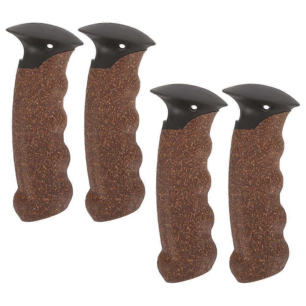Durable Brown Cork Cane Grip for Hiking Stick Handle Replacement 4Pcs