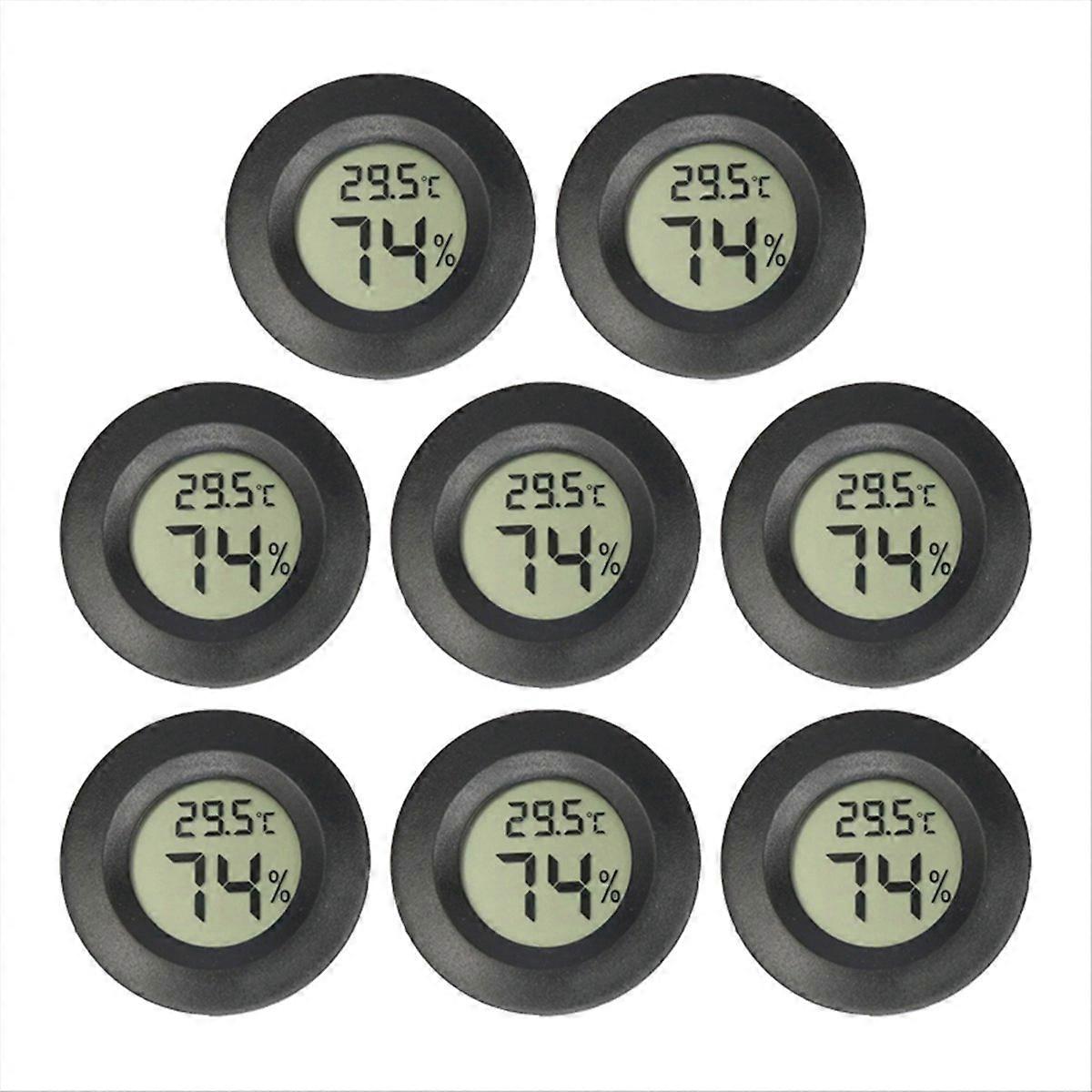 8PCS Mini LCD Digital Thermometer Hygrometer Round Temperature