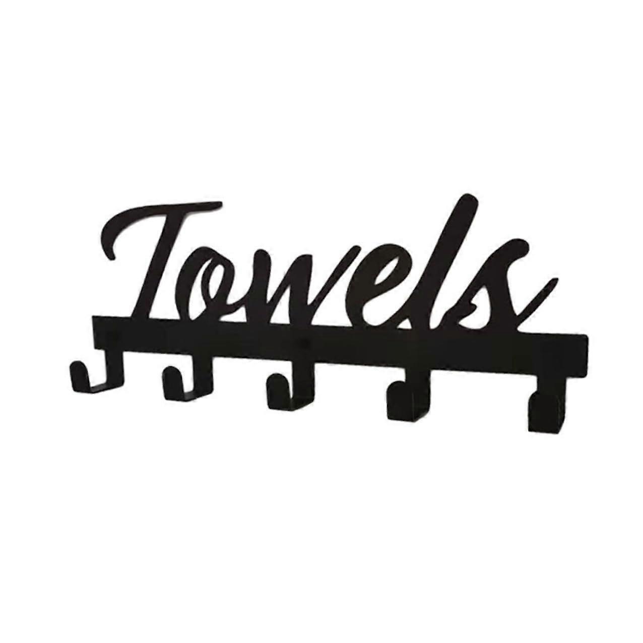 Wall Mounted Hooks Rustproof Black Iron Towel Hooks for Bathroom Kitchen Easy Install Organizer