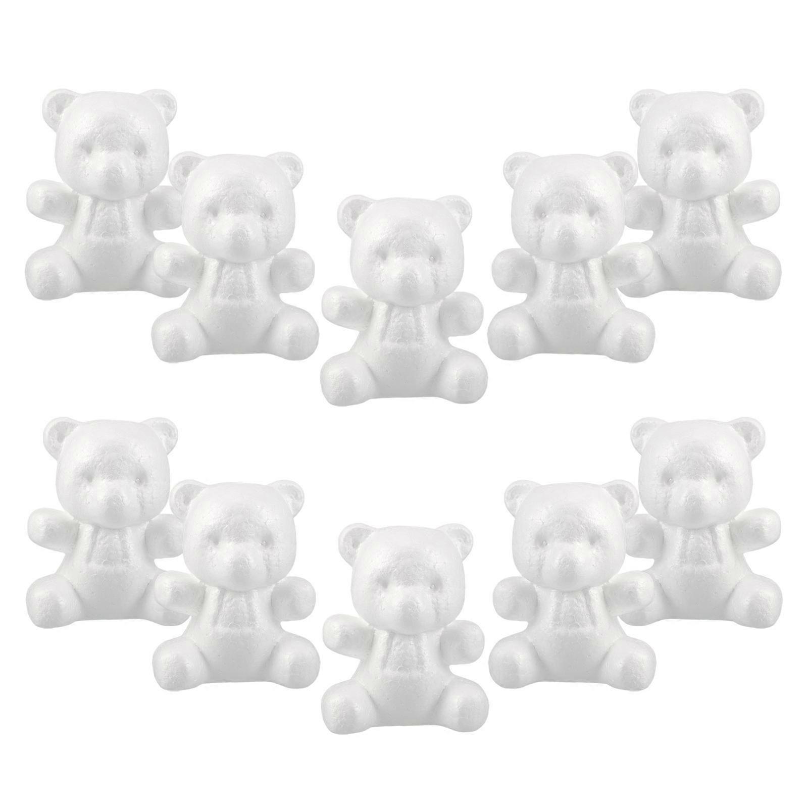 White Foam Bear Sculpture for Crafting  Lightweight Polystyrene DIY Model for Creative Expression 12 cm