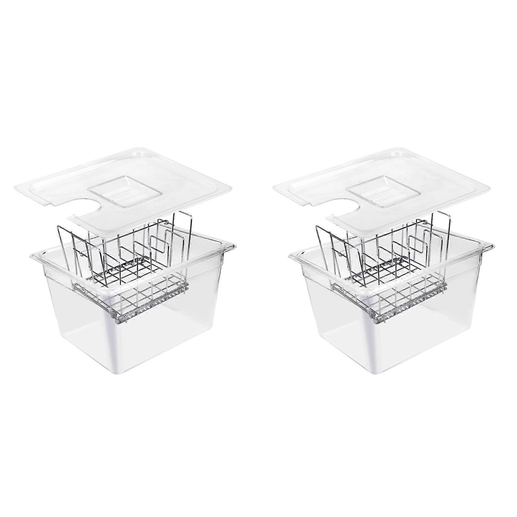 2X Sous Vide Cooker Machine 11L Container with Stainless Steel Rack Detachable Dividers Separator