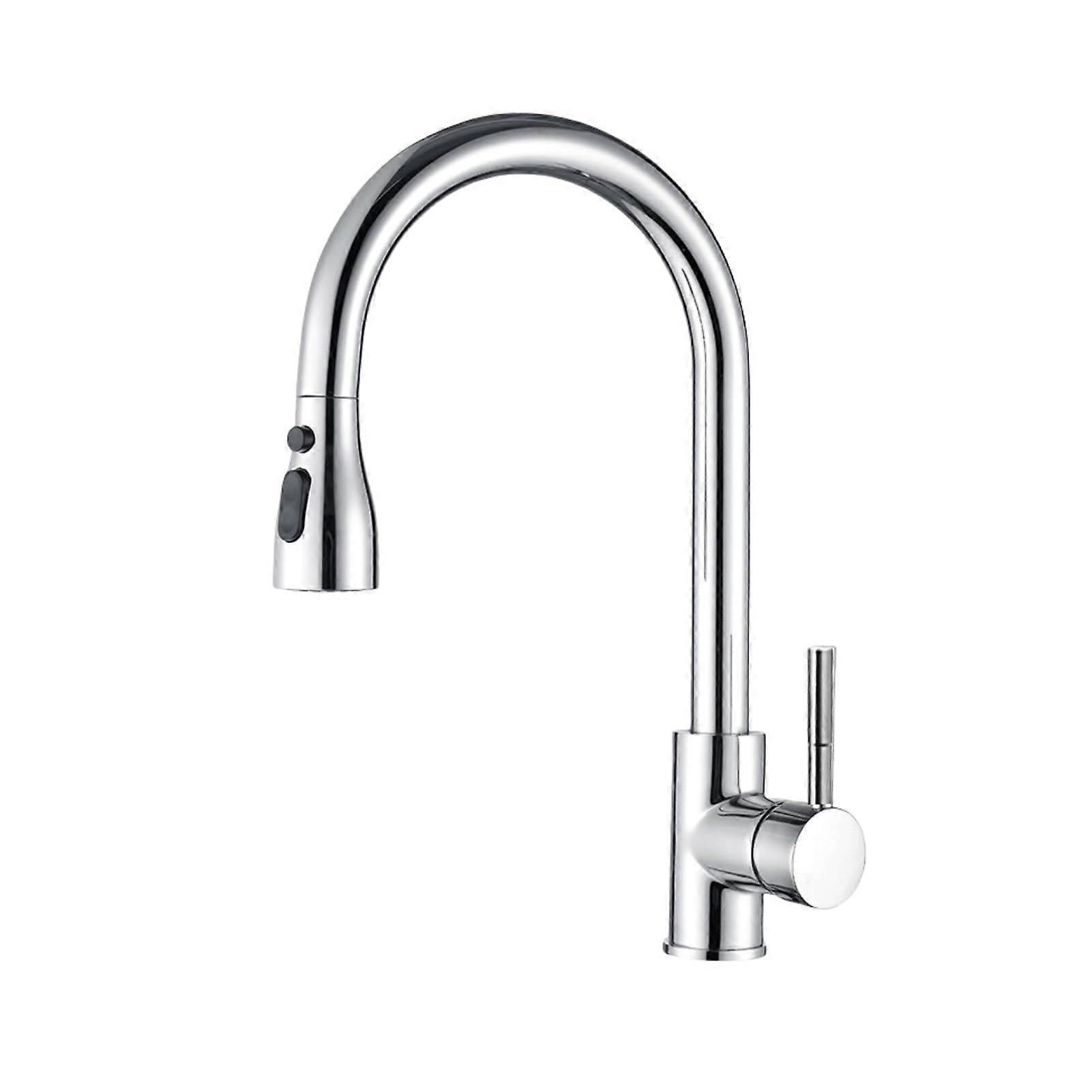 Kitchen Faucet with Pull Down Sprayer, Brushed Nickel, Single Handle, Spring Design, Dual Modes
