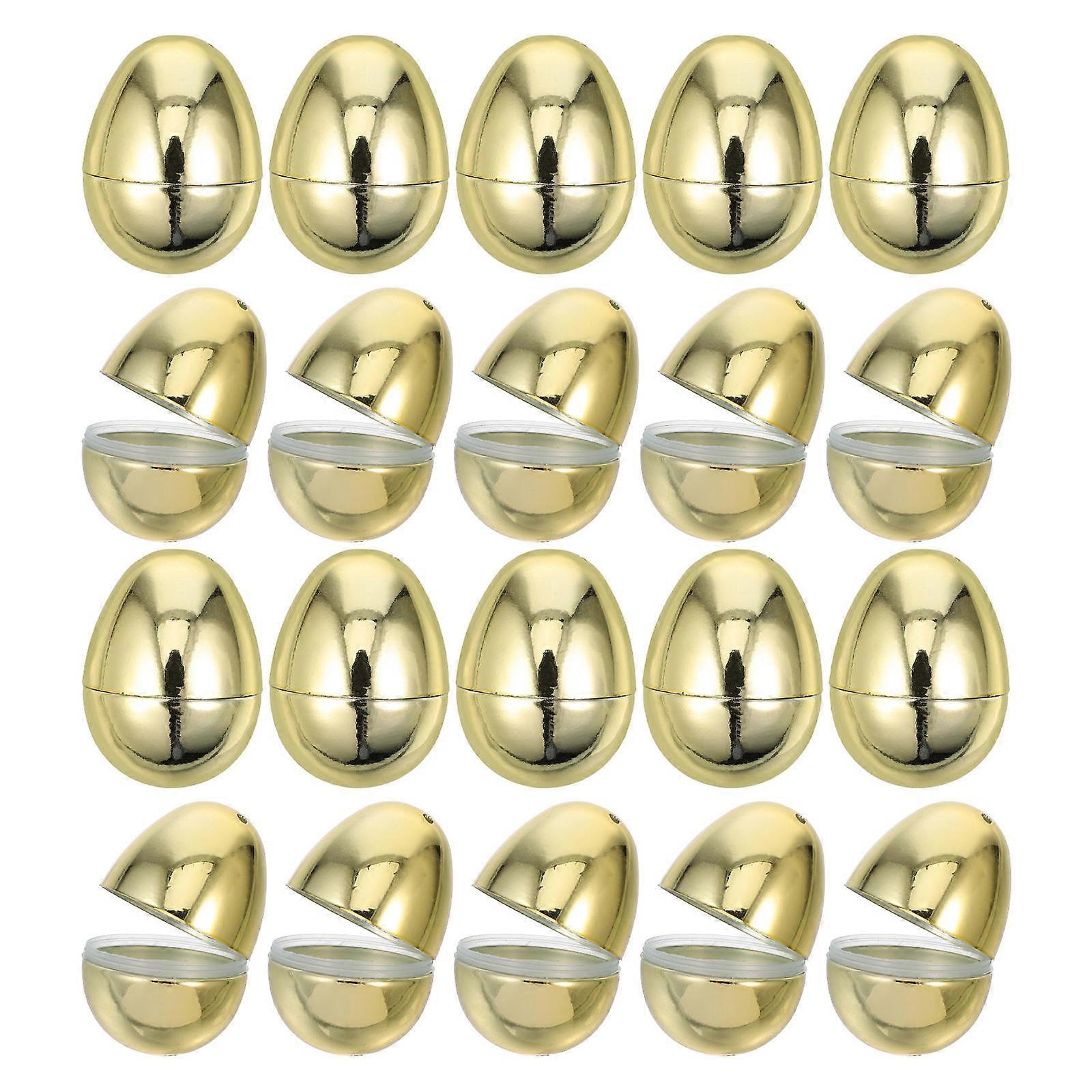 30Pcs Golden Plastic Easter Eggs for Decorating Party Favor and