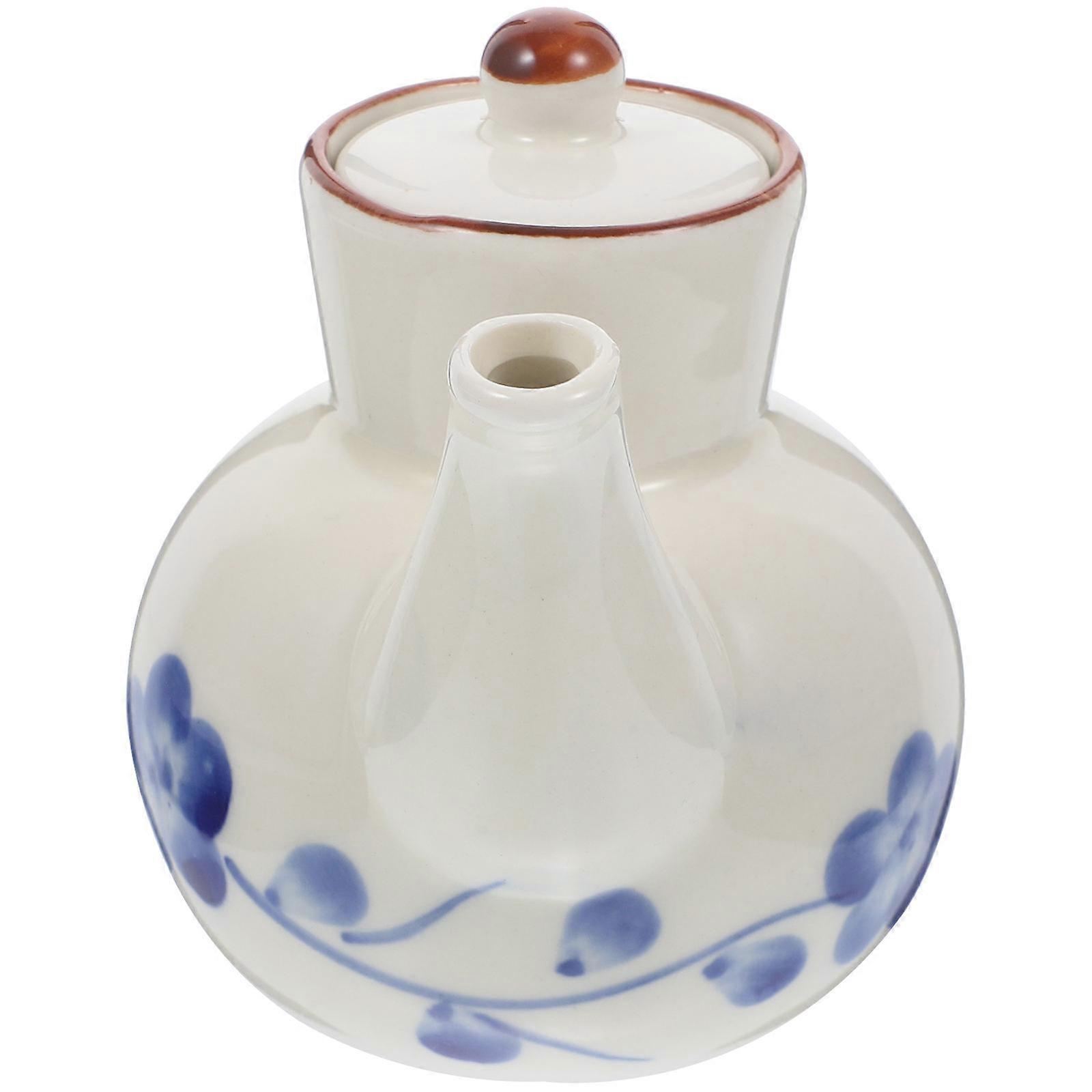 Ceramic Condiment Jar Vinegar Dispenser for Storage 2Pcs Pack