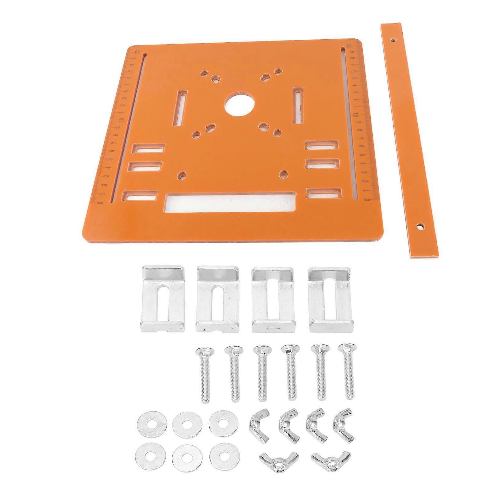 Router Table Insert Plate 11x9.8in Adjustable Phenolic Resin with Clear Scale for Woodworking