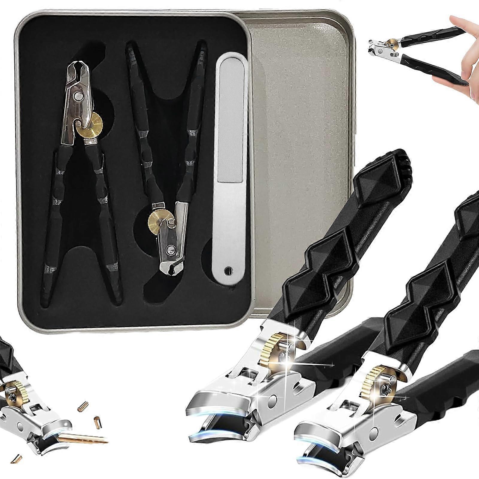 Toenail Clippers for Thick Nails with WideMouth Precision Cutting and DualEdge Trimming Set