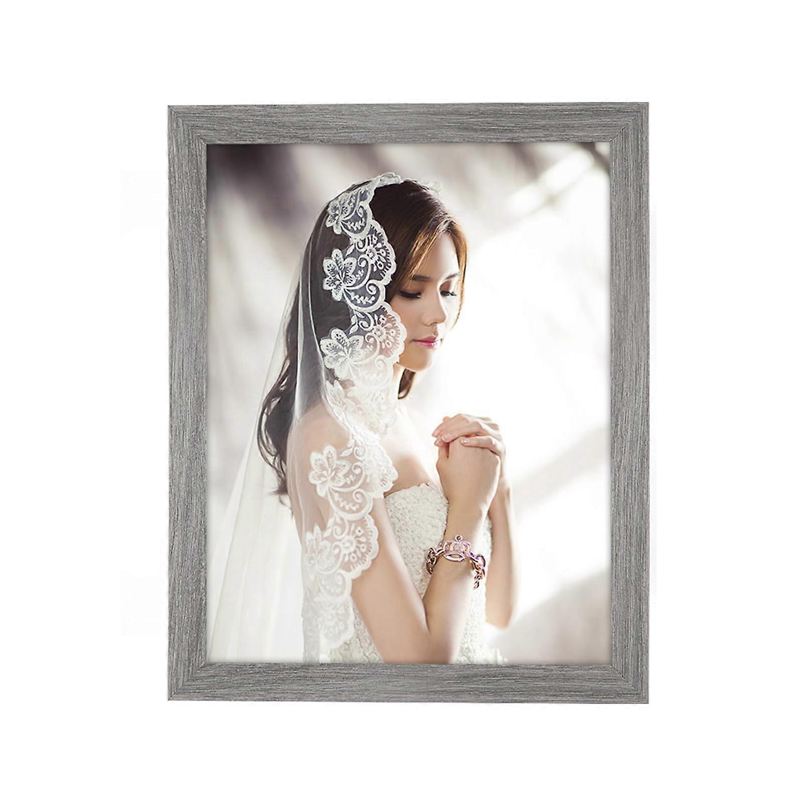 10x13 Rustic Distressed Grey Picture Frame, Wall Mount Photo Display, Vertical Horizontal