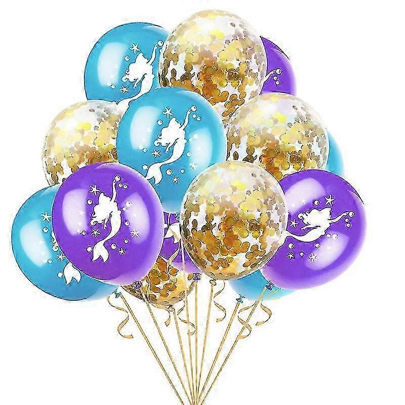 15pcs Party Mermaid Balloons-c