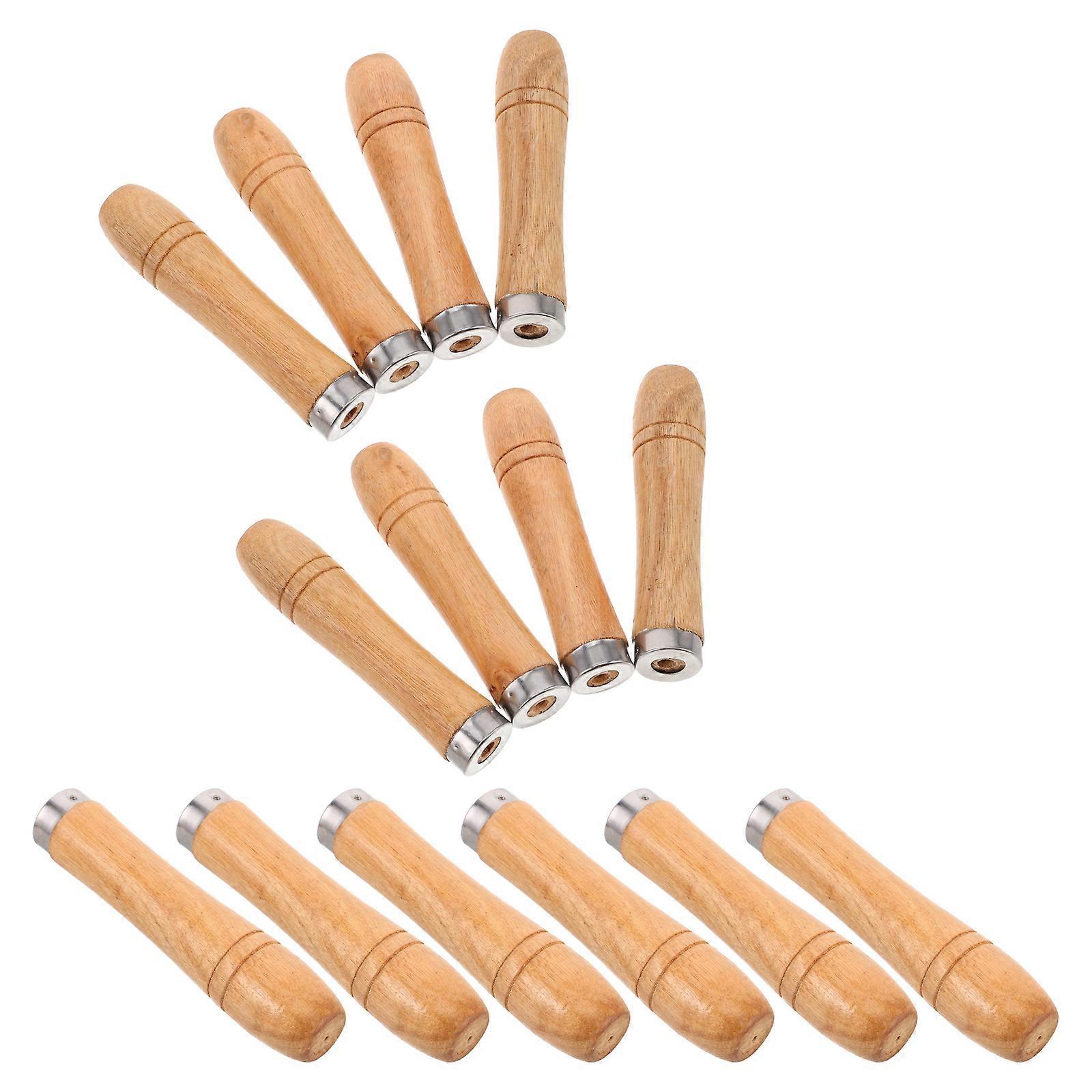 Meat Fork Handle for Replacement 14Pcs Wood Barbecue Fork Grip Sets