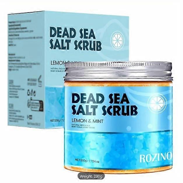 Dead Sea Salt Scrub Lemon Mint Natural Body Exfoliator for Deep Exfoliation and Hydration 7.05oz