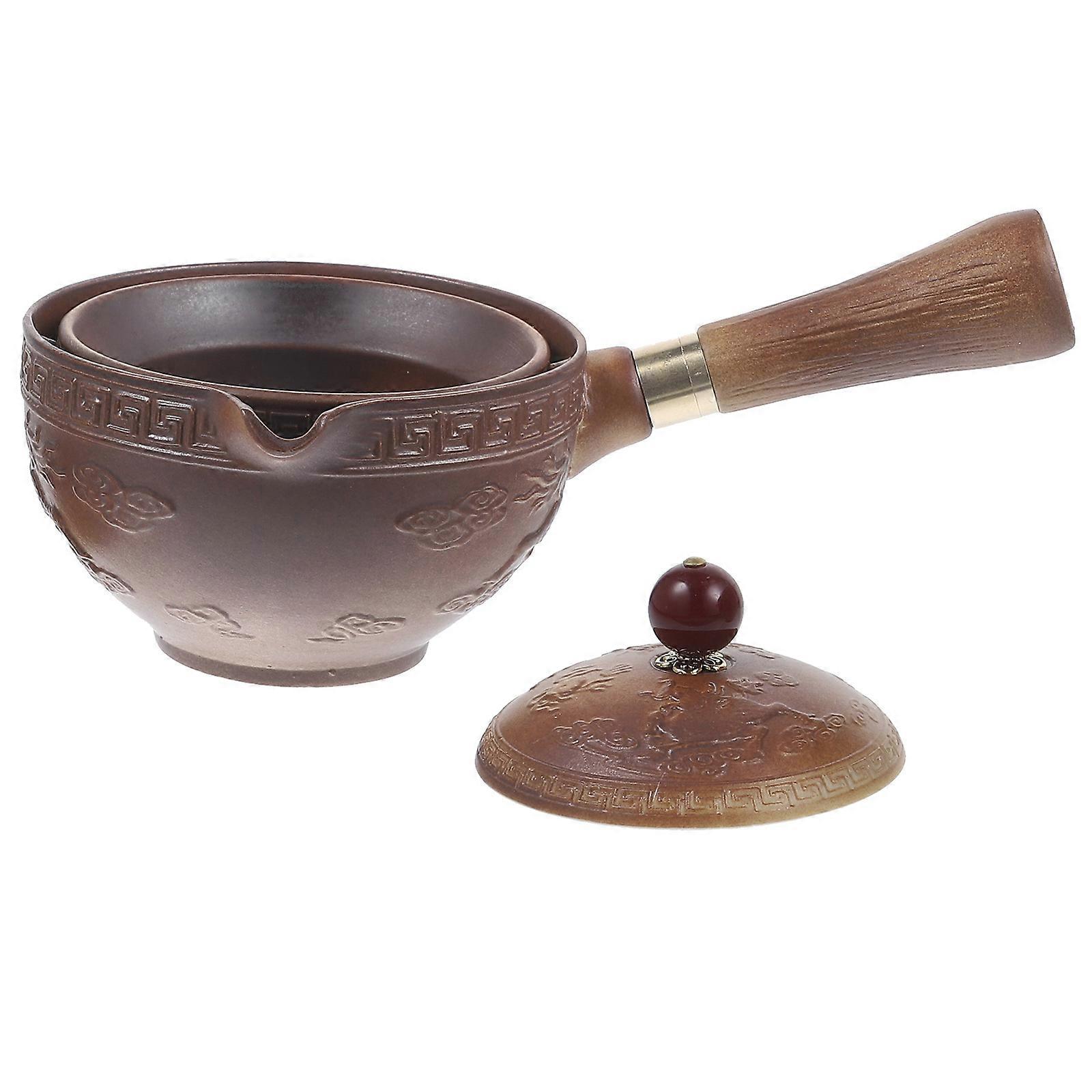 Ceramic Tea Kettle with Side Handle for Household Brewing