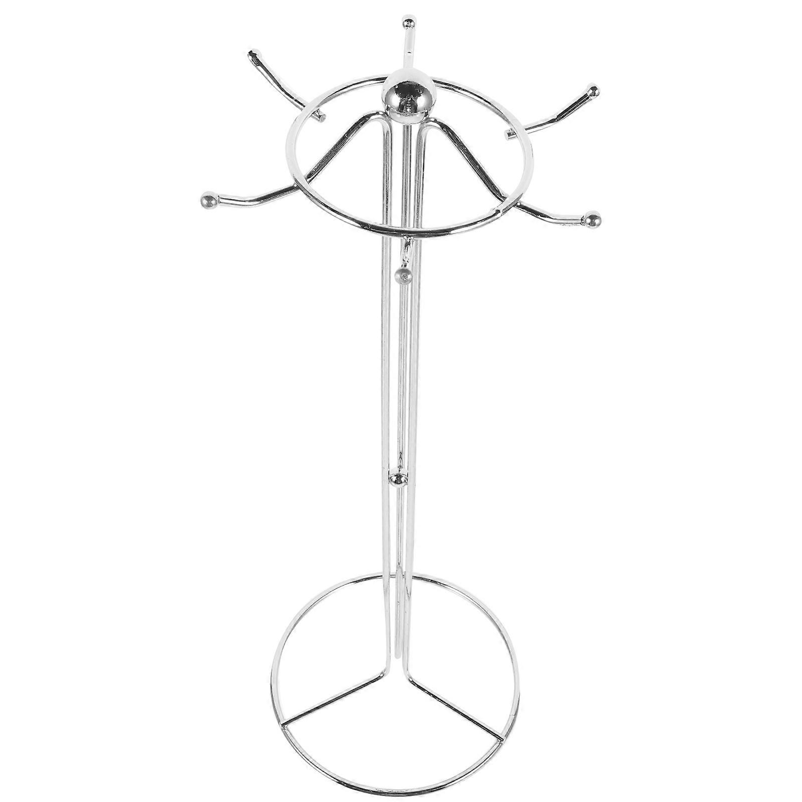 Iron Kitchen Storage Shelf Round Shape Space Saving Decorating Silver Color 1Pcs