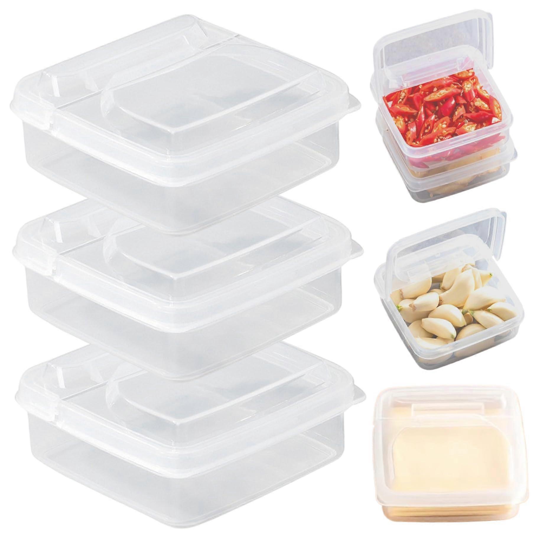 3pcs Airtight Stackable Cheese Containers with Flip Lid for Refrigerator Food Storage