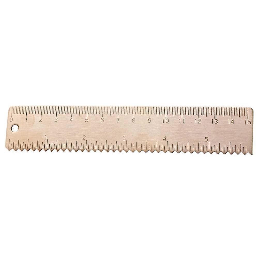 Straight Edge Brass Ruler Tool For School Projects 15.6X3X0.5CM Suitable For Educators 1Pcs