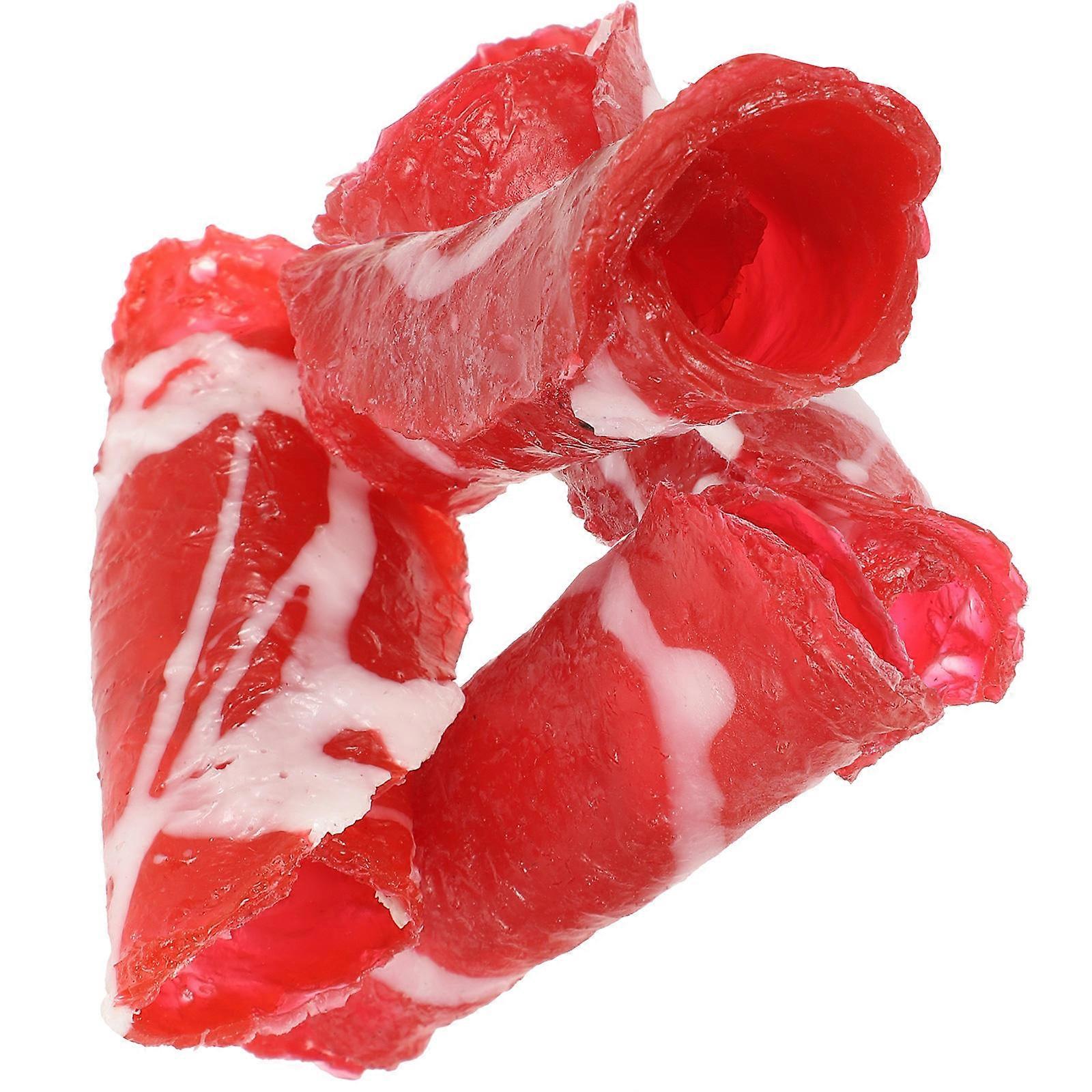 Red Artificial Meat Roll for Decoration PVC Fake Meat 16Pcs Pack