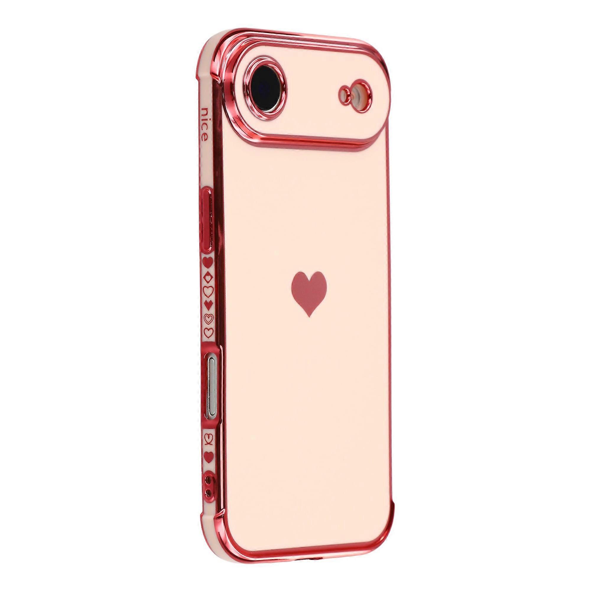 For iPhone Air Case TPU Phone Back Cover Electroplating Heart Pattern