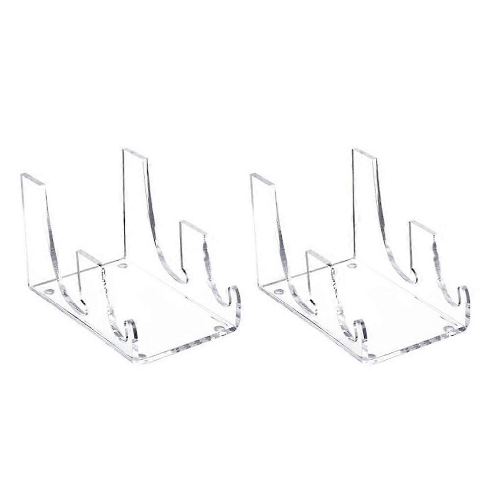 2PCS 2 Tier Transparent Dish Rack Organizer with Plate Holder for Kitchen Countertop Storage