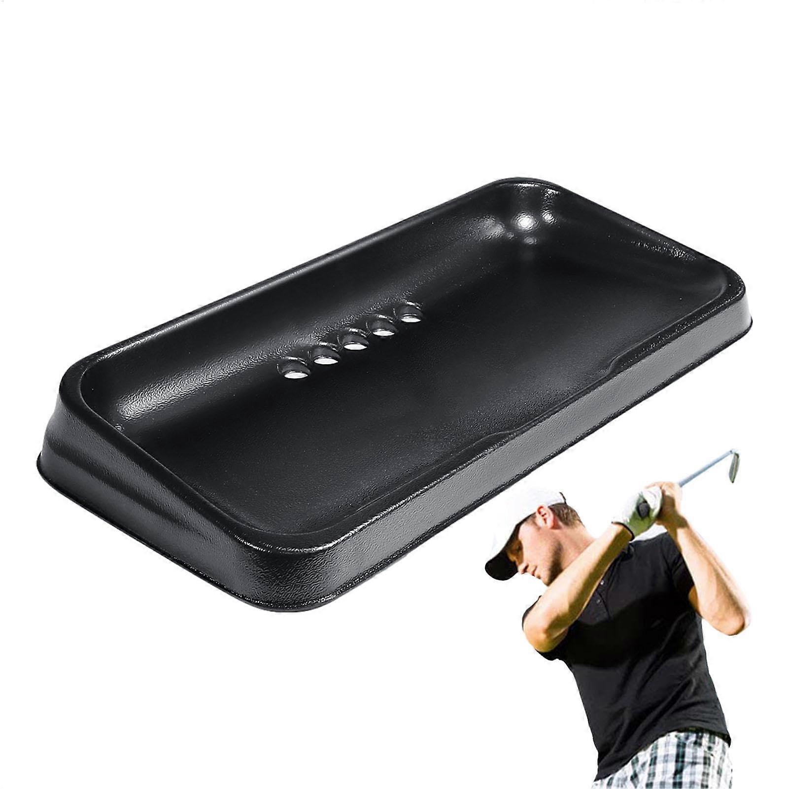 Golf Ball Tray with Large Capacity Storage and Concave Centering for Golf Practice Mats