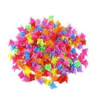 Mini Hair Claw Clips Set of 100 Mixed Color Butterfly Design for Women and Girls