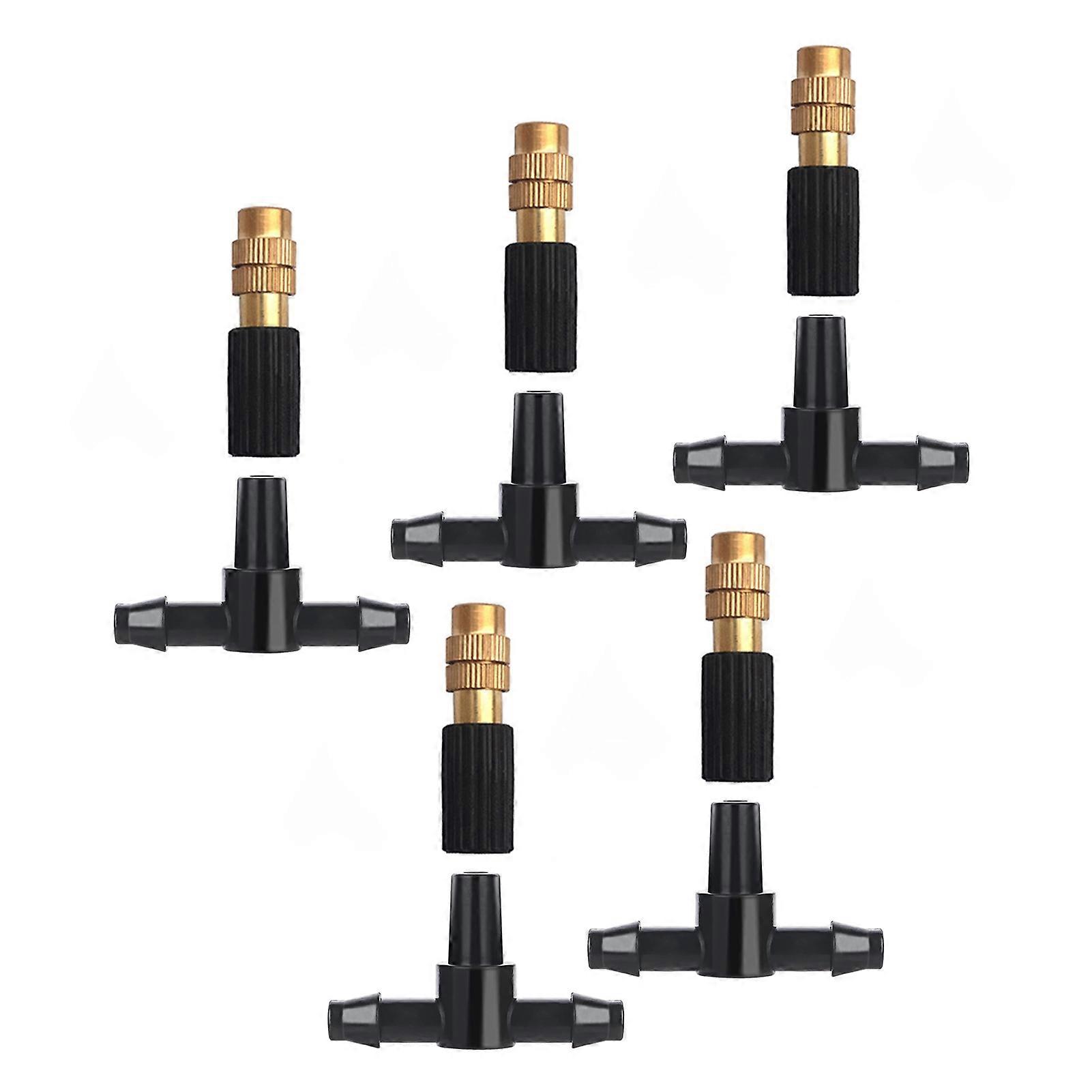 Three-Way Atomizing Nozzle Set Brass Misting Nozzles with Drip Irrigation Connector Adjustable Drip