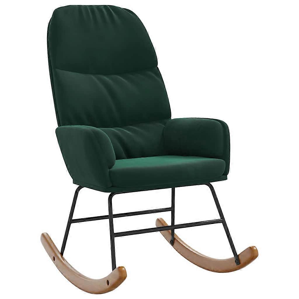 vidaXL Schommelstoel fluweel donkergroen