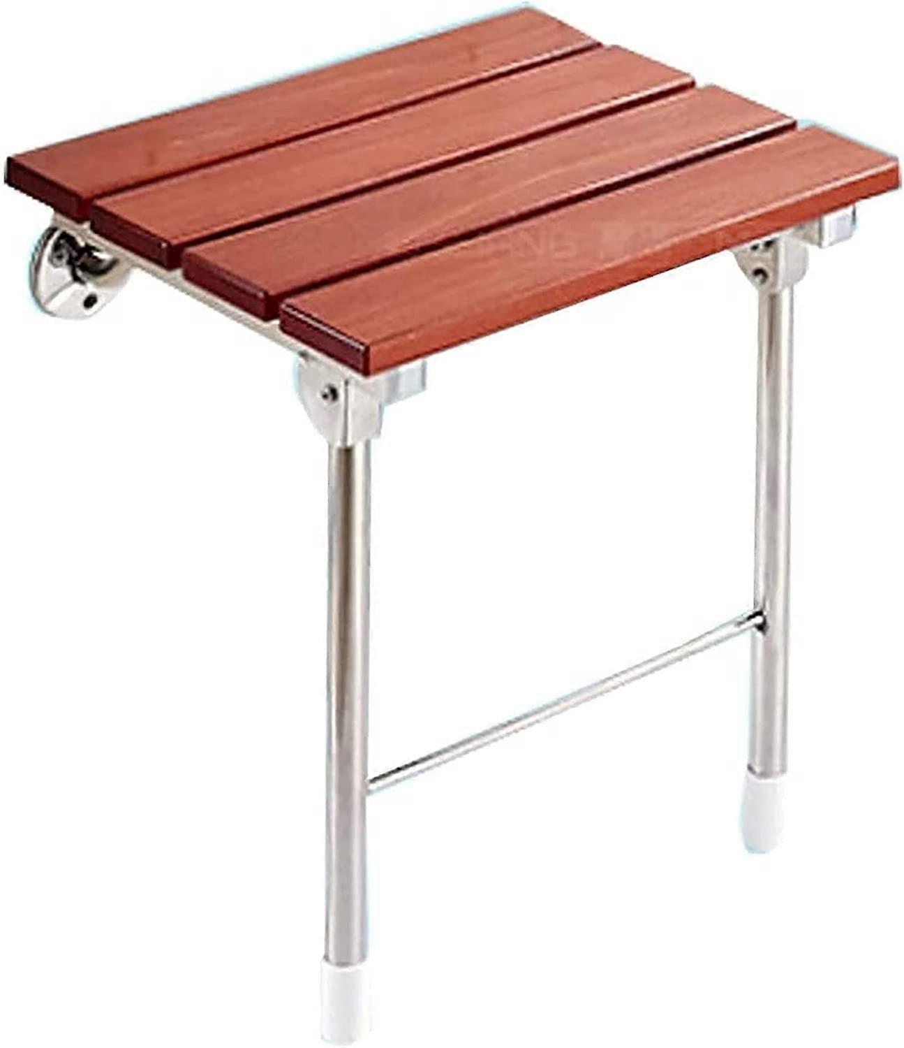 Wall Mounted Shower Chair Solid Wood Foldable NonSlip Bathroom Bench 160kg Load Capacity