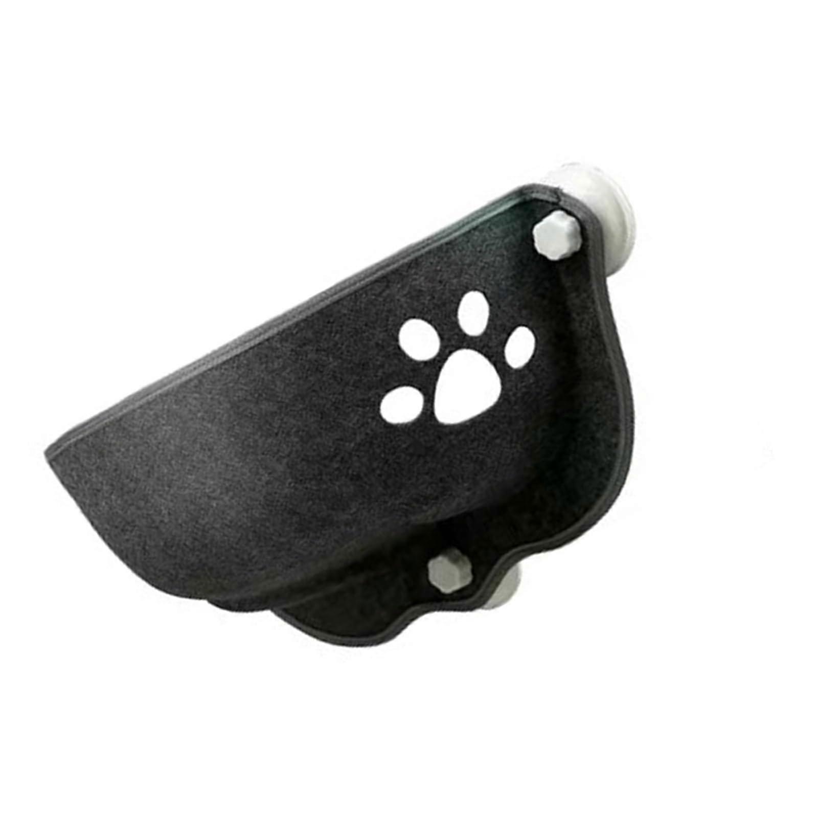 Cat Window Perch with Soft Felt Bed for Sunbathing, Suction Cups Mount, Wall Mounted Dark Gray