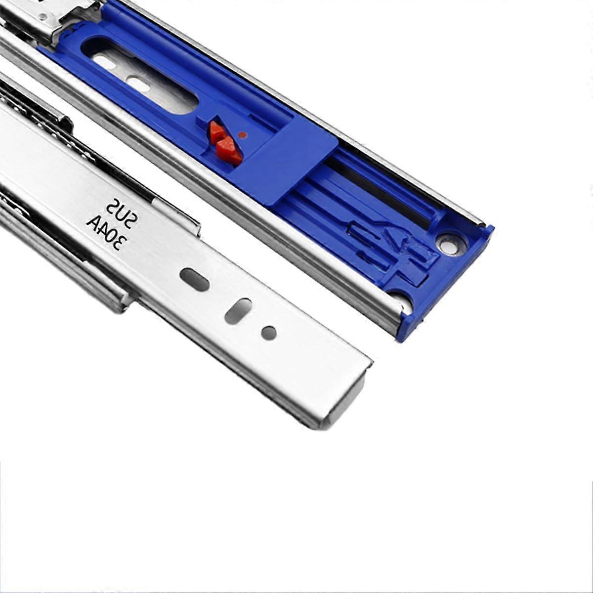 14 Inch Stainless Steel Drawer Slides with Silent PushPull and ThreeSection Damping for Wardrobe
